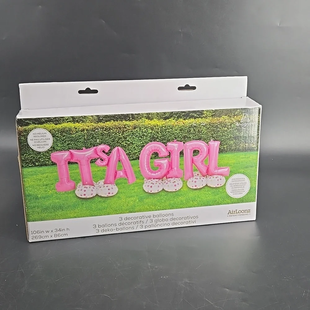 NEW Anagram It's A Girl Decorative Balloons